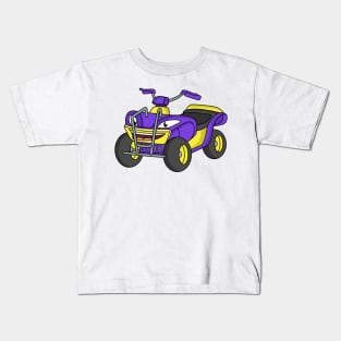 Purple Quad bike cartoon illustration Kids T-Shirt